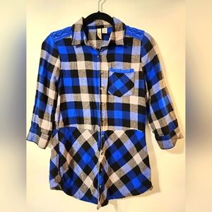 Route 66 Blue Plaid Flannel size XS **Last Chance**